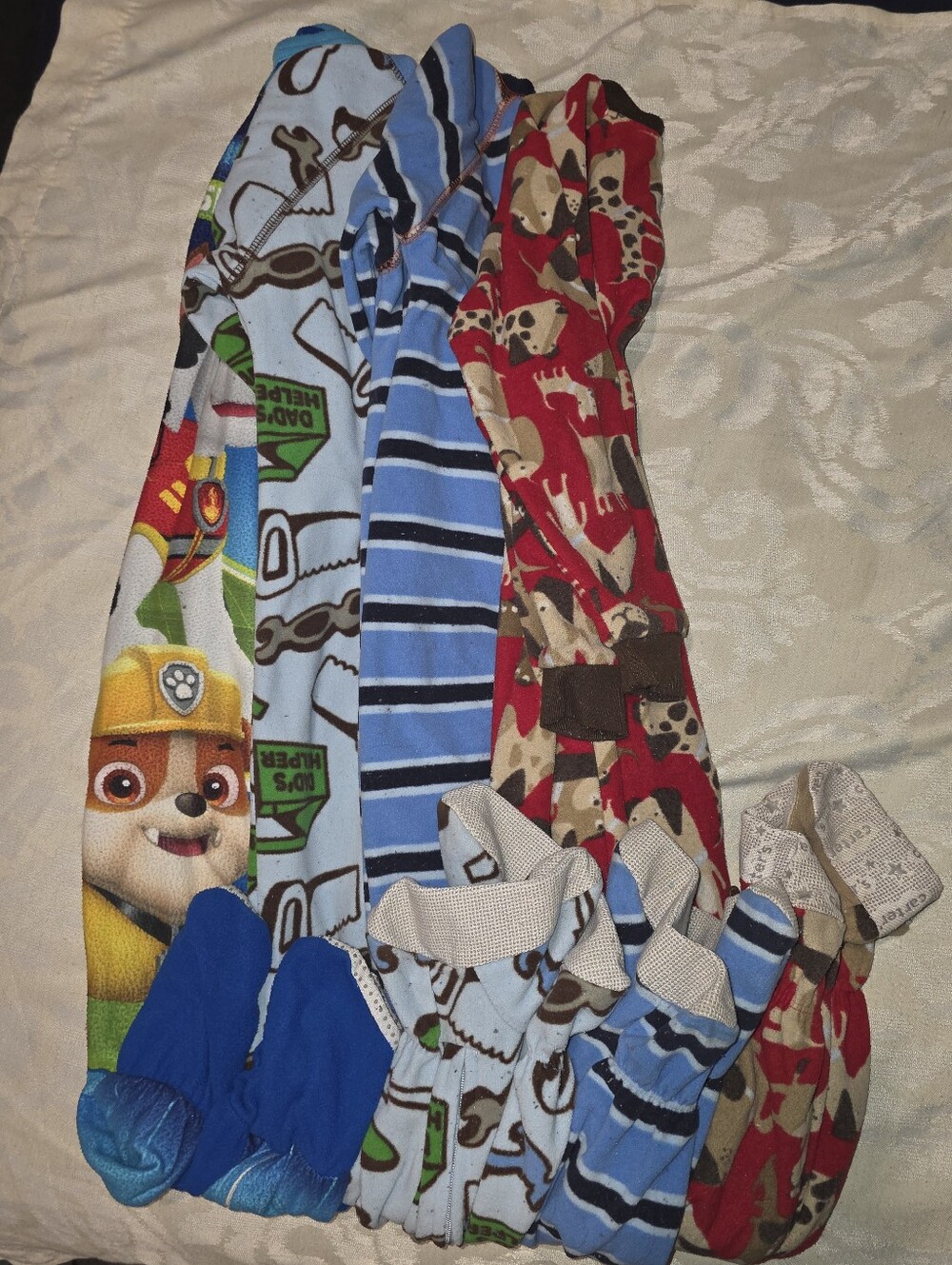 Nickelodeon Kids Footie Pajama Bundle in Blue, Red, Light Blue, Navy